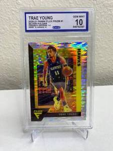 lot 23 image: 2020-21 Panini Flux Trae Young Silver Pulsar Prizm #1 Graded CCG Gem Mint 10 T