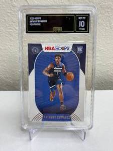 lot 22 image: 2020-21 Panini Hoops Anthony Edwards RC #218 Graded GMA Gem Mint 10 T