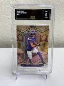 lot 45 image: 2024 Panini Mosaic Justin Jefferson #143 Graded GMA 9 T