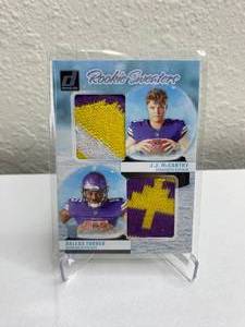 lot 46 image: 2024 Panini Donruss JJ McCarthy, Dallas Turner Rookie Sweaters #RHD-MIN T
