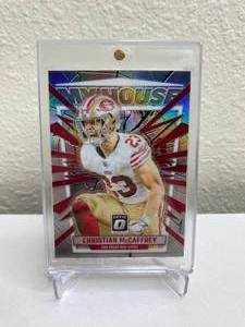 lot 90A image: 2023 Panini Donruss Optic Christian McCaffery My House Prizm #7 T