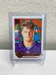 lot 62B image: 2024 Panini Donruss JJ McCarthy Gridiron Kings RC #5 T