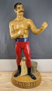 lot 2 image: Rare Antique Bourbon Boxer Liquor 45.5 Display Sculpture K