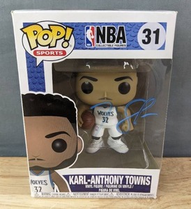 lot 27 image: Karl Anthony Towns Autographed Minnesota Timberwolves Funko Pop NBA Basketball Figurine I