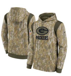 lot 41 image: Brand New Green Bay Packers NFL Salute To Service Football Digital Camo Hoodie Mens Size XL $100 Retail I