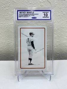 lot 2D image: 1978 Landsman Sport Deck Mickey Mantle Playing Cards 7 of Clubs Graded CCG Gem Mint 10 T