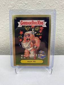 lot 30A image: 2004 Garbage Pail Kids Ailin AL Gold Foil Sticker ANS Series 2 J
