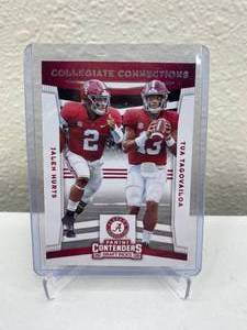 lot 29D image: 2020 Panini Contenders Draft Picks Jalen Hurts and Tua Tagovailoa RC #10 J