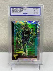 lot 8A image: 2020-21 Panini Flux Charles Barkley Silver Pulsar Prizm #184 Graded CCG Gem Mint 10 J
