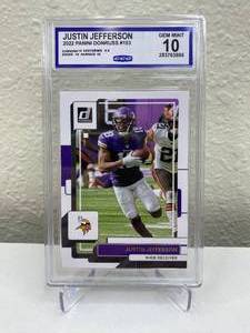 lot 28C image: 2022 Panini Donruss Justin Jefferson #103 Graded CCG Gem Mint 10 J