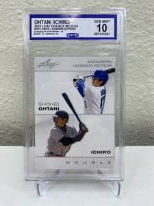 lot 8B image: 2023 Leaf Double OhtaniIchiro Exclusive Legends Edition #ELE-03 Graded CCG Gem Mint 10 J