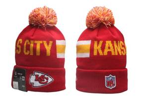 lot 42B image: Brand New Kansas City Chiefs New Era Embroidered NFL Football Beanie Adult Winter Hat O