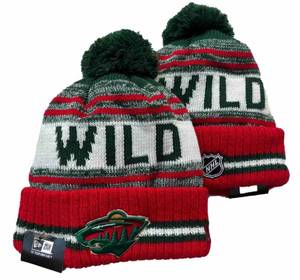 lot 8E image: Brand New Minnesota Wild New Era NHL Hockey Beanie Adult OSFM Red Winter Hat O