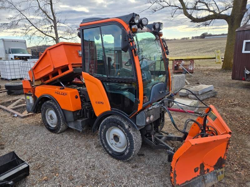 2016 Holder C270 4x4 Articulating Municipal Tractor with Snow Plow Attachment and SaltSand Spreader - Reserve is $8,500