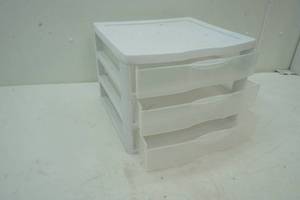 lot 246 image: 3 drawer plastic organizer 14x14x11