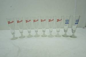lot 270 image: stemmed beer glass lot. Strohs & Olympia