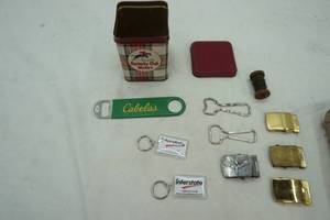 lot 275 image: Kentucky Club tin, WWII belt buckle and others