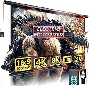 lot E-6 image: Aoxun 100 Motorized Projector Screen - Indoor and Outdoor Movies Screen 100 inch Electric 169 Projector Screen