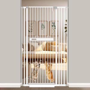 lot S-20 image: 71 inch Extra Tall Cat Pet Gate, 29.9-37.7 Wide Gate for Cats, Extra Tall Gate Pressure Mounted Extra Tall Pet Gate Walk Through Indoor for Doorways, White