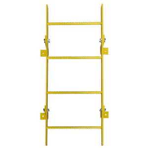 lot P-44 image: Ballymore, 4 Step Fixed Access Ladder, Height 48 ft, Capacity 350 lb, Material Carbon Steel, Model# WLFS0104-Y