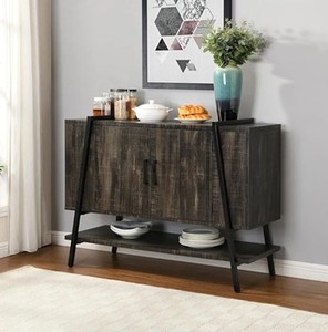 lot L-38 image: Home source mid century fusion sideboard cabinet with storage, tv cabinet entertainment center, coffee bar cabinet