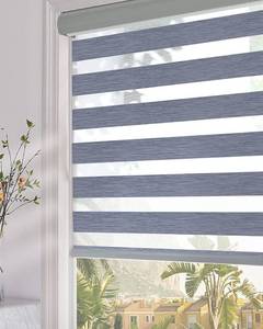 lot W-98 image: Persilux Custom Roller Shades Blackout Zebra Shades Sheer Shades Dual Layer Roller Blinds 71x72