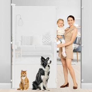 lot S-52 image: 72 Inch Extra Tall Retractable Baby Gates for Doorways 55 Inch Wide Extra Tall Baby Gates for Dogs 6 Ft Super Tall Retractable Gate Extra Tall Gates for Cats 6 Foot Retractable Dog Gate Outdoor Gate