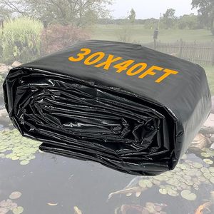 lot P-58 image: yeezoo 30X40FT Reinforced Large PE Pond Liner, KOI Pond Liners for Outdoor Ponds, Enhanced 5-Layer Structure Pond Liner for Fish, Duck, Garden Raised Bed and Waterscape Pond