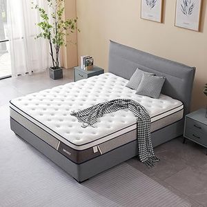 lot A-71 image: Rimensy Queen Mattress, 12 Inch Gel Memory Foam and Innerspring Hybrid Mattress