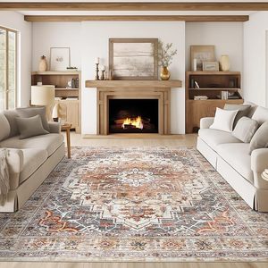 lot R-103 image: Washable Rug 8x10 Area Rugs for Living Room - Stain Resistant Non-Slip Backing
