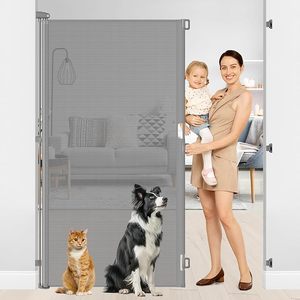 lot S-45 image: 72 Inch Tall Retractable Baby Gate Extra Tall Retractable Pet Gate 6 Foot Extra Tall Cat Gate for Doorway 55 Inch Wide Retractable Dog Gate 6 Ft Extra Tall Pet Gate Outdoor Retractable Gate for Dogs
