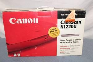 lot 25 image: Canon CanoScan N1220U USB Flatbed Scanner with Accessories