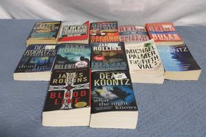 lot 27 image: Collection of 13 Thriller and Mystery Novels