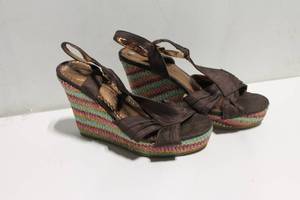 lot 34 image: Rampage Wedge Sandals with Colorful Chevron Pattern