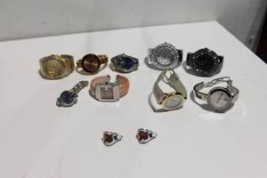 lot 46 image: Collection of 8 Geneva Watches and 1 Pair of Earrings
