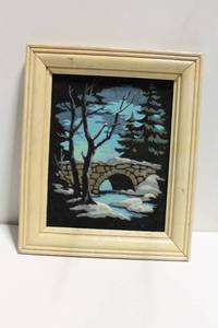 lot 49 image: Vintage Framed Winter Scene Painting