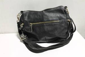lot 50 image: Black Leather Crossbody Bag with Multiple Compartments
