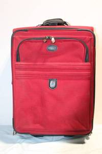 lot 78 image: Used Atlantic Red Rolling Suitcase with Retractable Handle