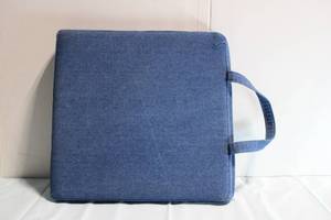 lot 119 image: Used Blue Denim Seat Cushion with Carry Handle