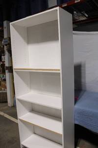 lot 121 image: White 5-Shelf Bookshelf