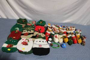 lot 131 image: Collection of 27 Handmade Mini Christmas Stocking Ornaments