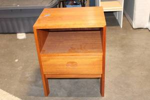 lot 176 image: Modern Teak Nightstand with Drawer