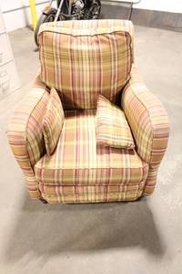 lot 182 image: Plaid Pattern Armchair with Removable Cushions