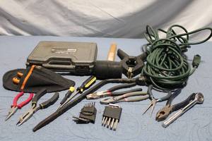 lot 215 image: Assorted Hand Tools and Extension Cord Set