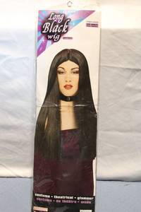 lot 245 image: Long Black Costume Wig for Theatrical Use