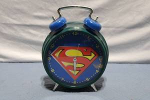 lot 421 image: Superman Themed Vintage Style Alarm Clock