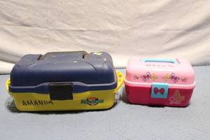 lot 430 image: Pair of Used Childrens Tackle Boxes with Fishing Supplies