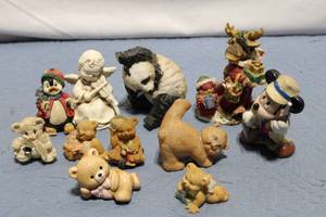 lot 431 image: Collection of 10 Vintage Animal Figurines Including Mickey Mouse and Panda