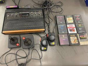 Atari Video Computer System Console with 9 Games and Controllers
