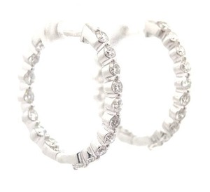 lot 40 image: NEW 1.46 Carat Diamond Inside Out Round Hoop Earrings